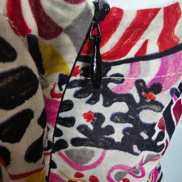 Irene Van Ryb Sea Shell Coral Print Cotton Midi Dress Size French Size 40/US 8 - Picture 8 of 11